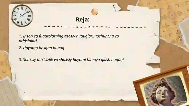 Inson va Fuqarolarning asosiy huquqlari 2
