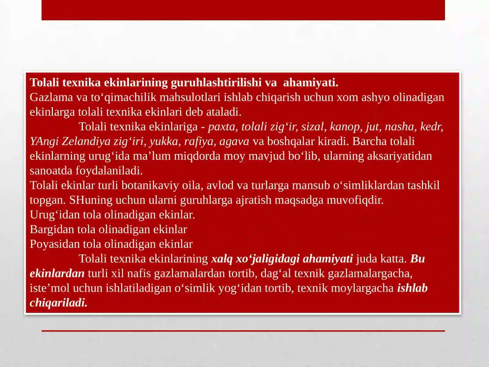 Tolali texnika ekinlari 2