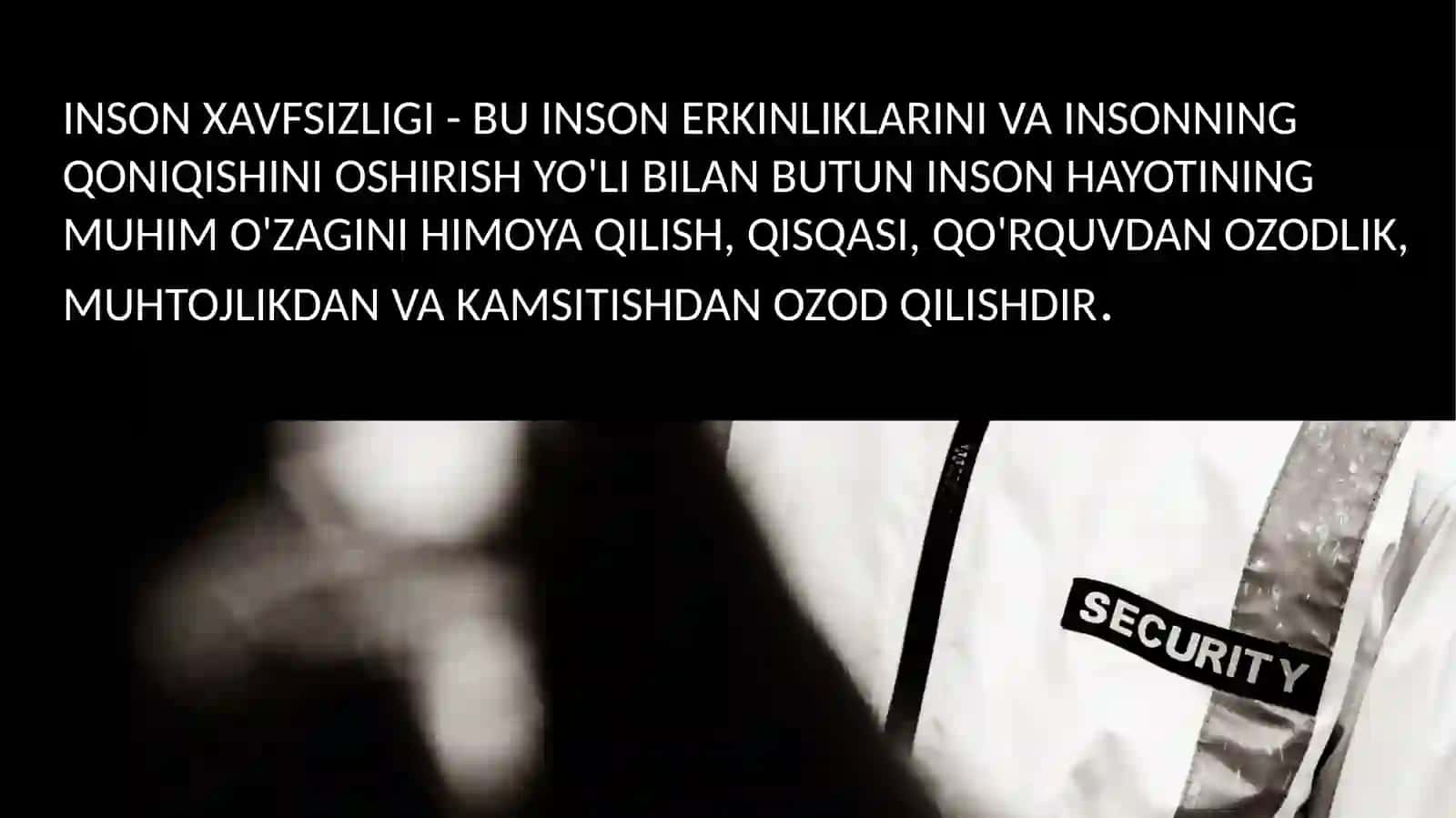 INSON XAVFSIZLIGI 2
