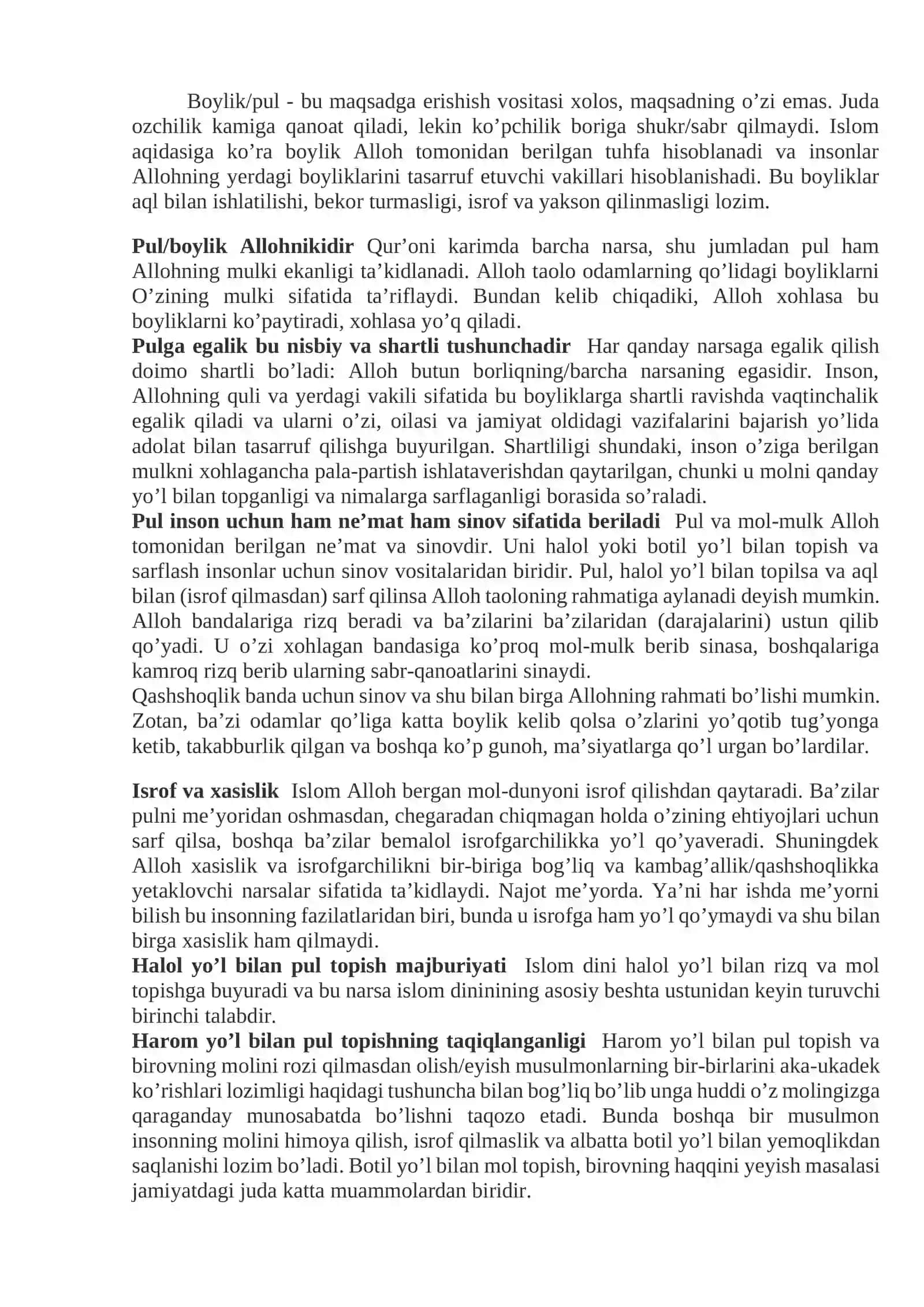 Islomda pulning mohiyati 2