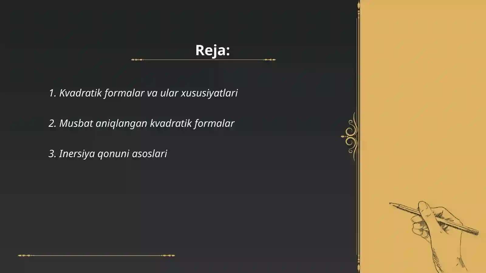 Kvadratik formalar va ular xususiyatlari 2