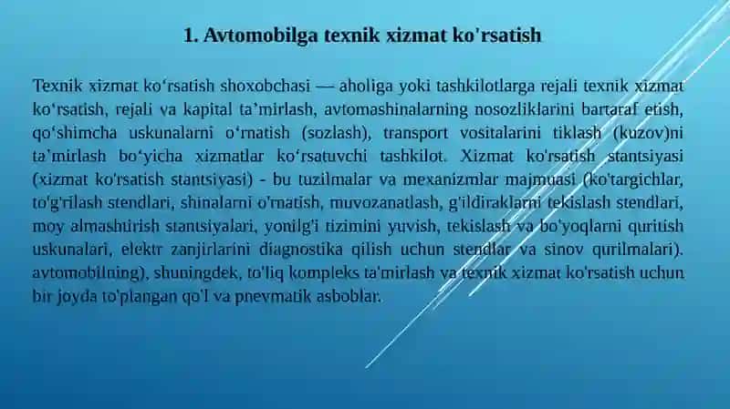 XIZMAT KO'RSATISH MARKAZLARI 2