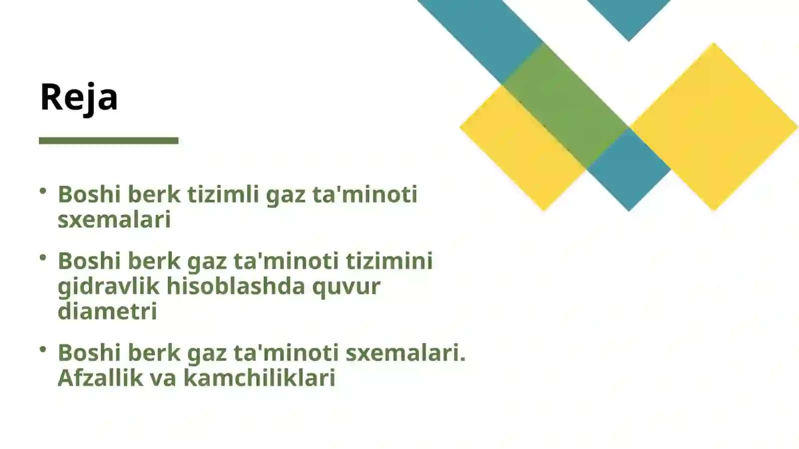 Boshi berk gaz tarmoqlarining gidravlik hisobi 2