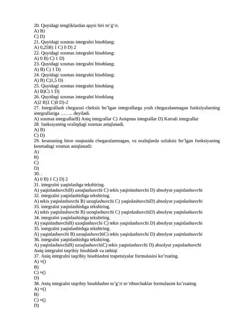 Aniq integrallar 2