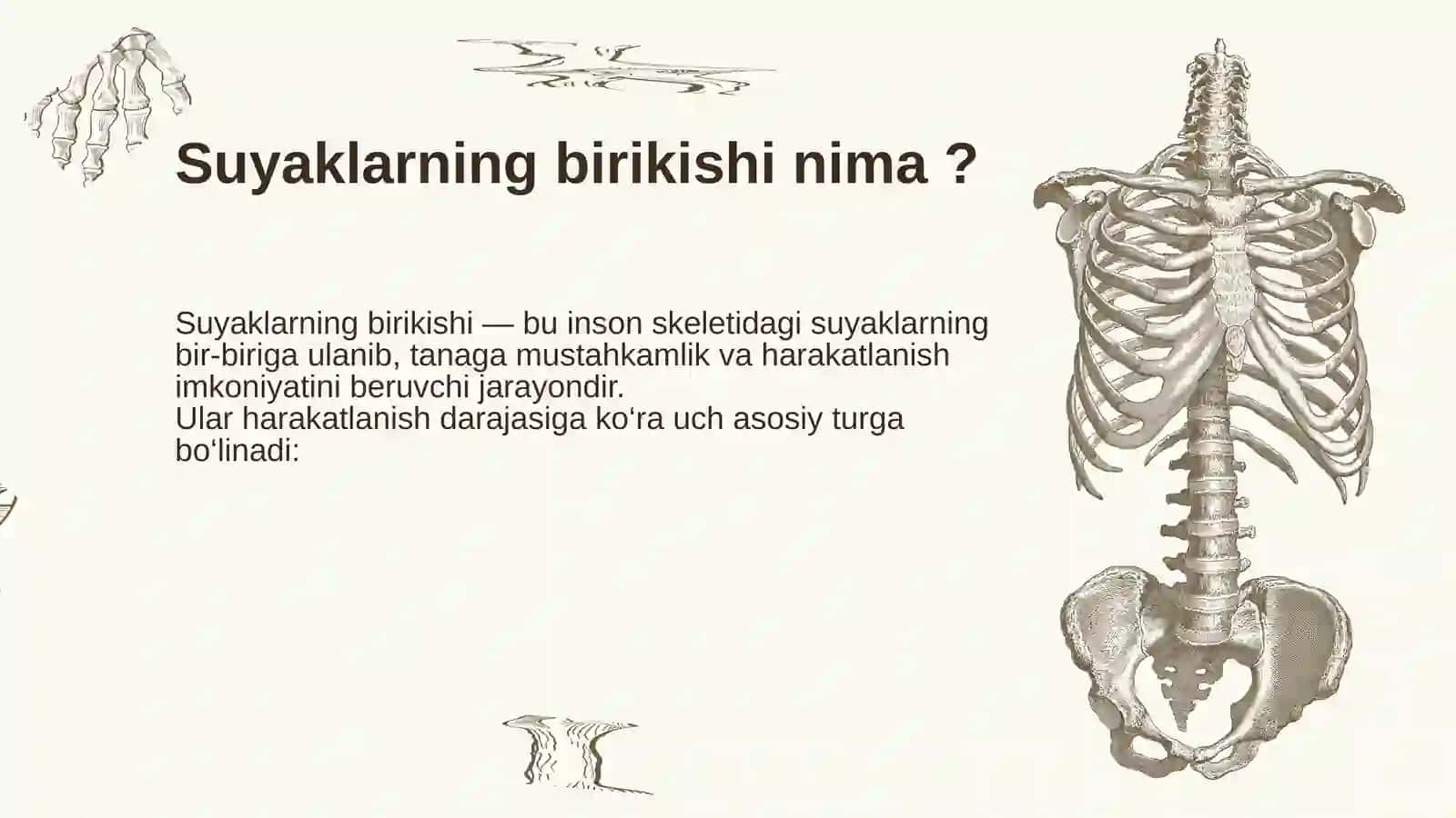 Suyaklarning birikishini ma'noni olish 2