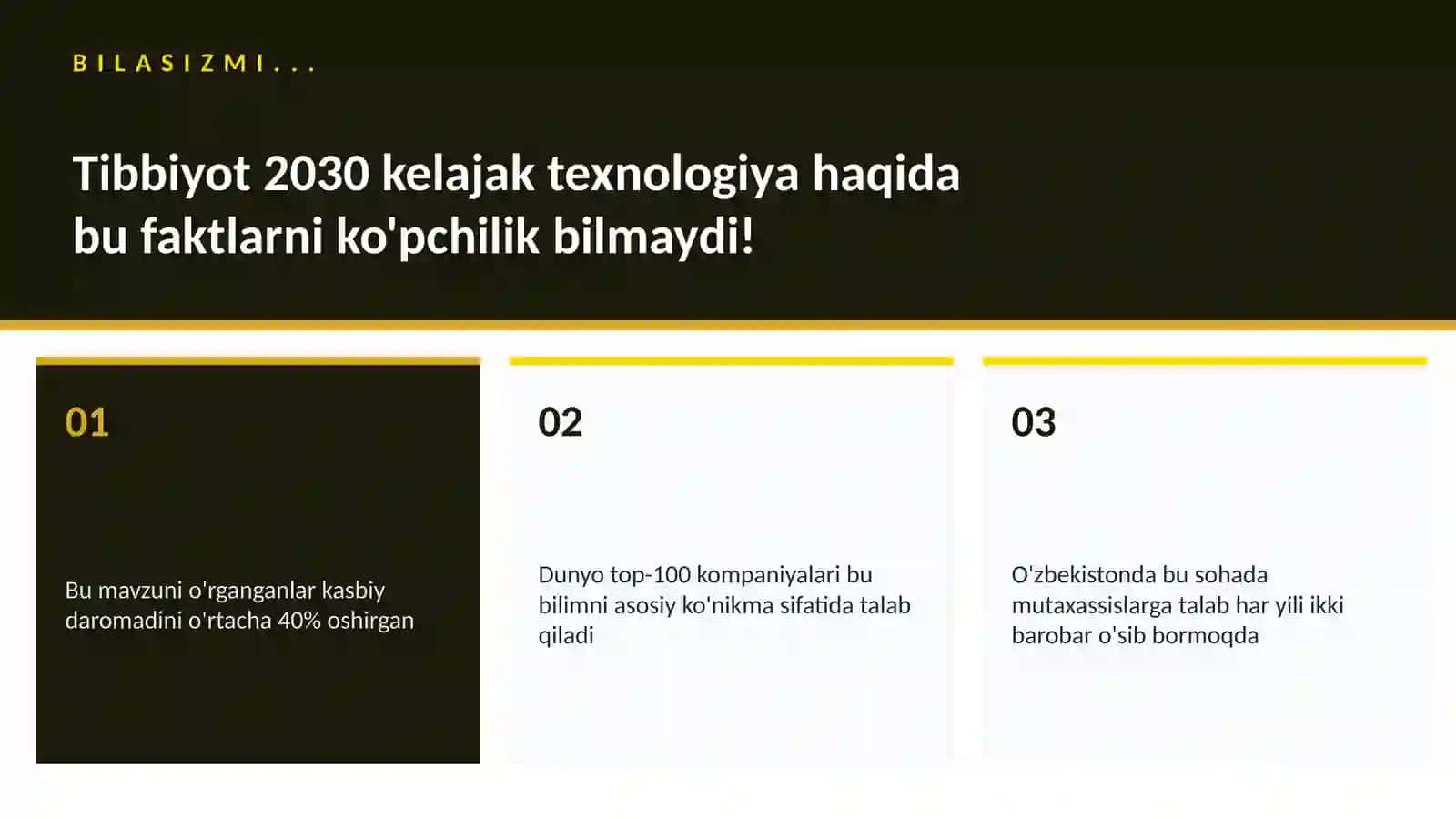 Tibbiyot 2030 kelajak texnologiya 2