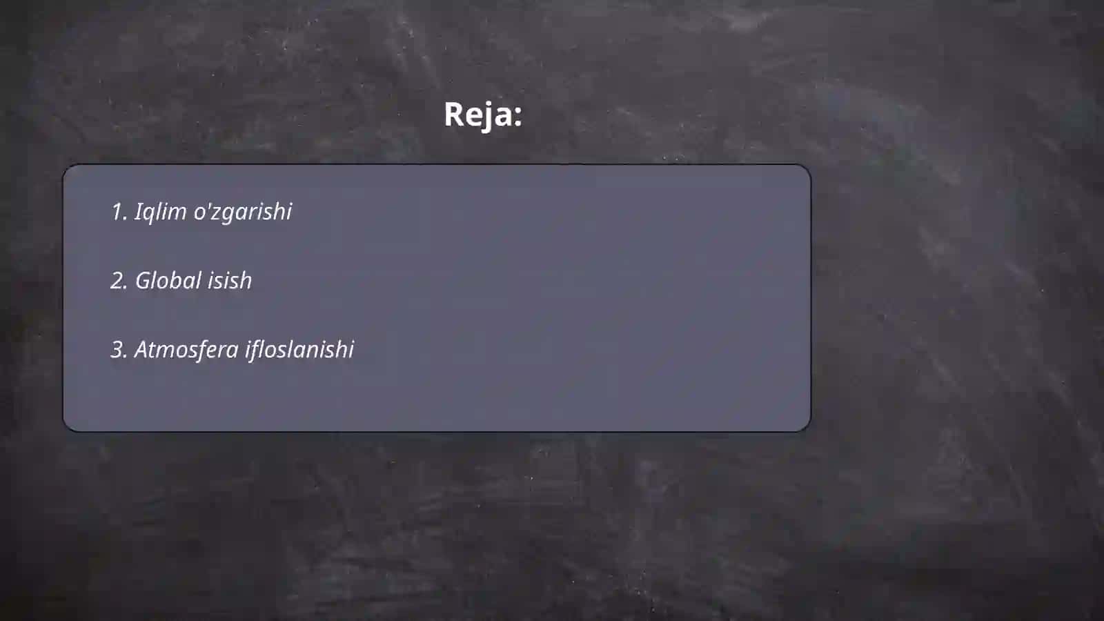 Iqlim o'zgarishi 2