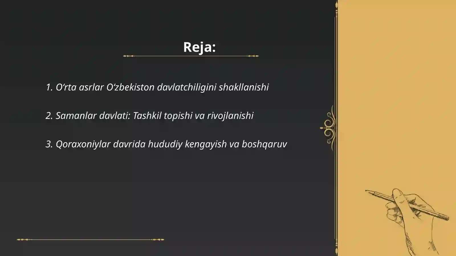O‘zbek davlatchiligi tarixi: O‘rta asrlar davlatchiligi va ularning ijtimoiy-iqtisodiy rivojlanishi 2