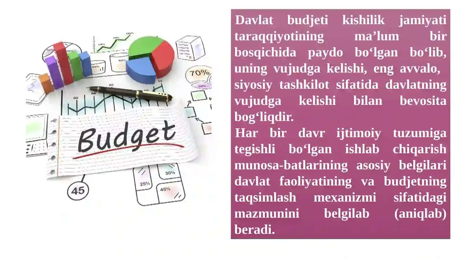 Davlat budjeti, soliqlar va davlat qarzi 2
