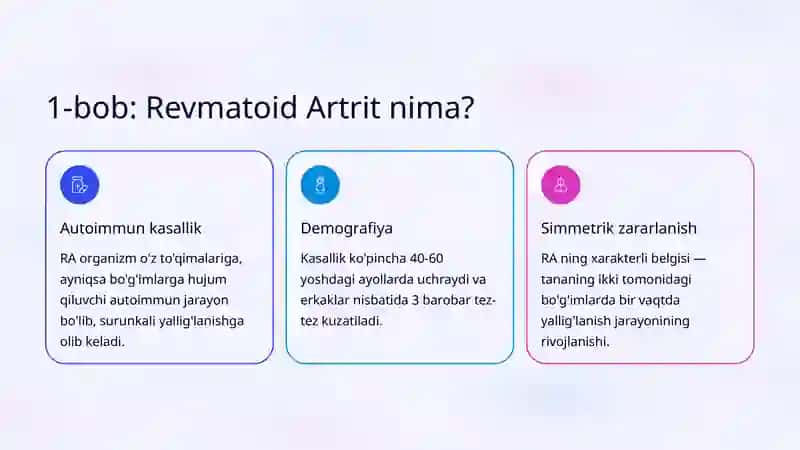 Revmatoid Artrit: Klinikasi va Diagnostikasi 2