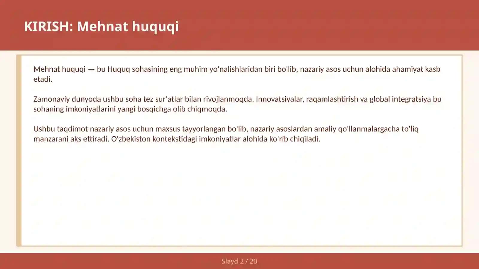 Mehnat huquqi 2