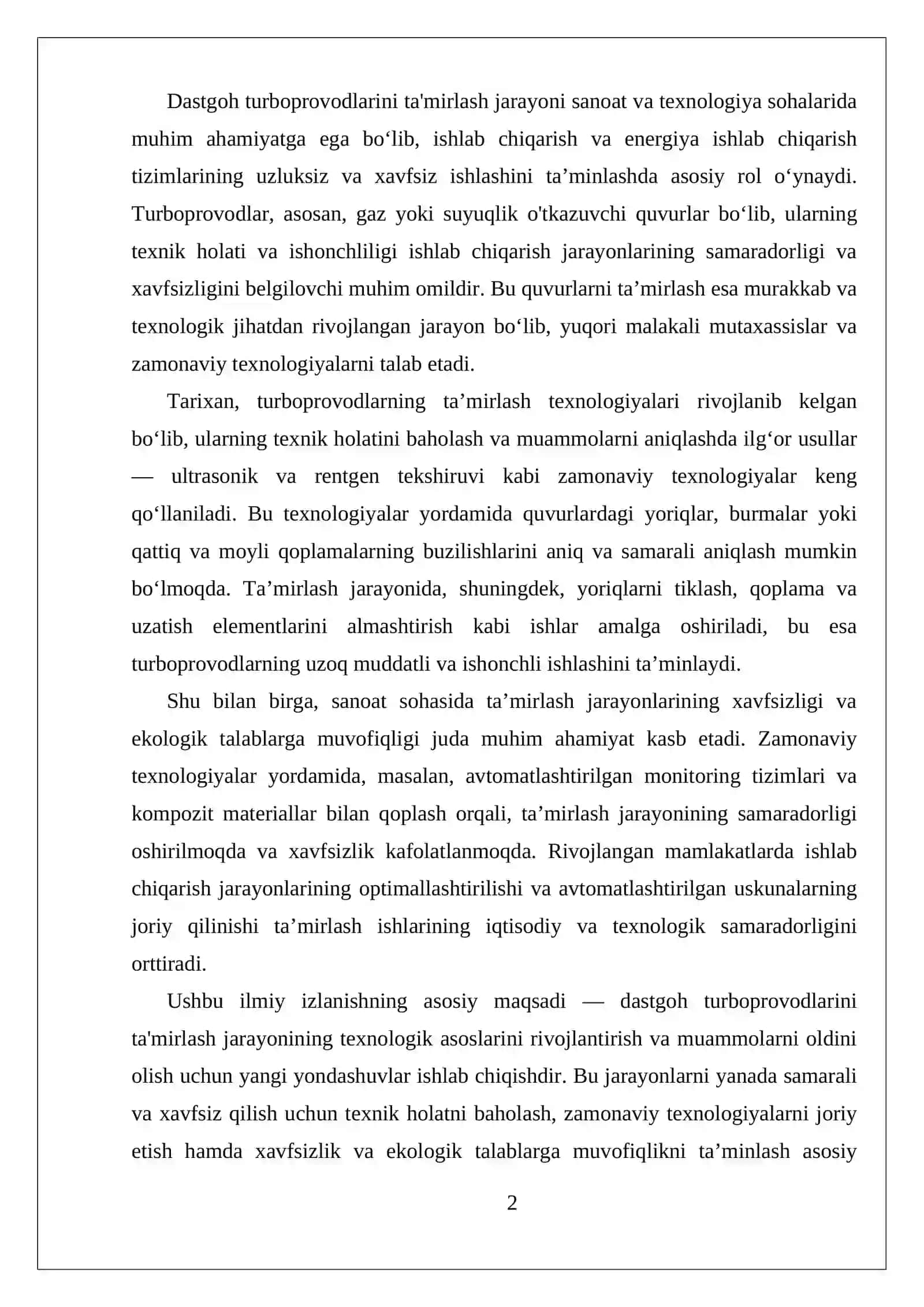 Turboprovodlarini ta'mirlash 2