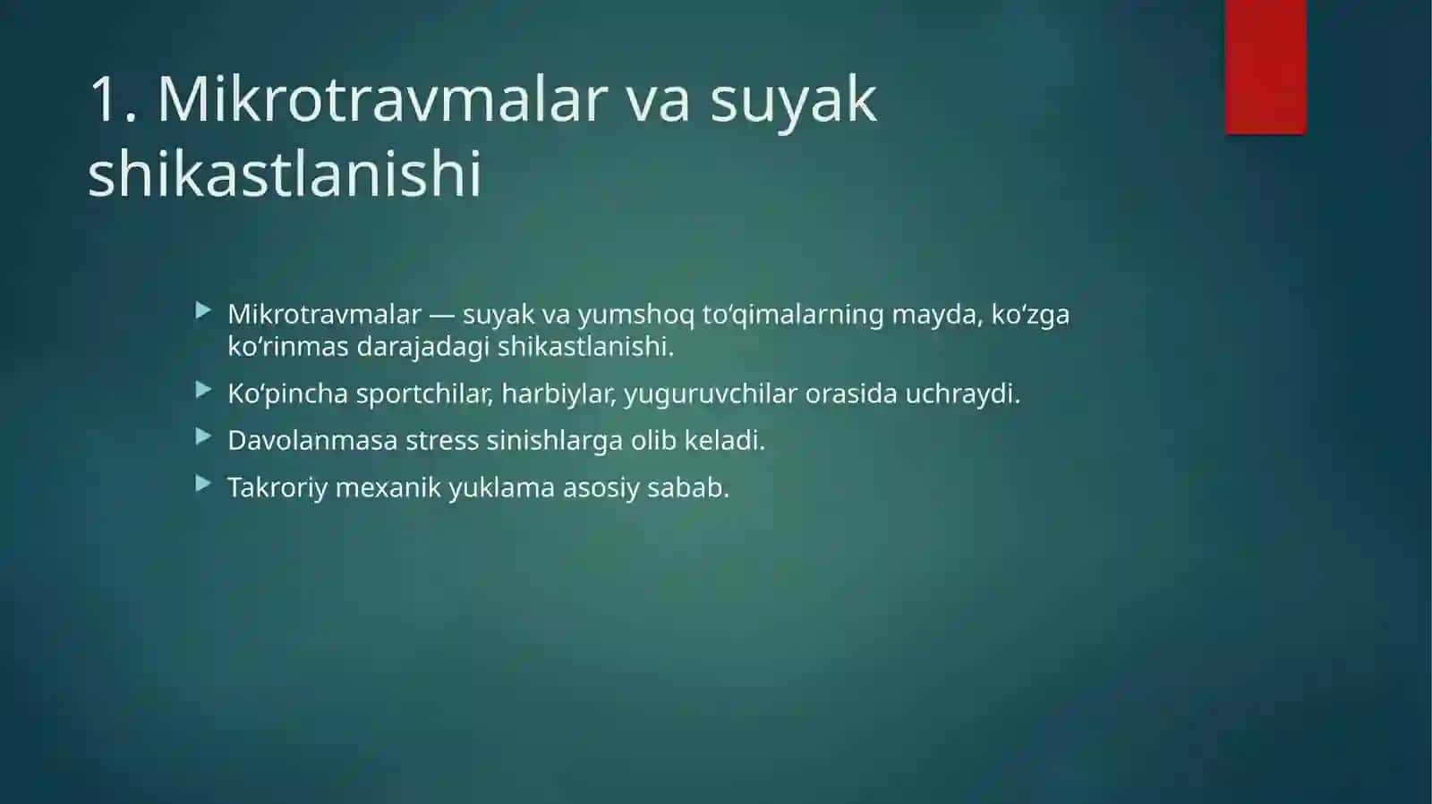 Mikrotravmalar va Suyak Shikastlanishi 2