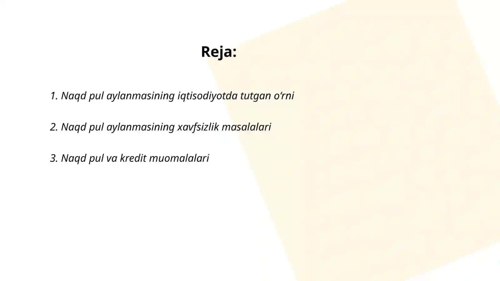 Naqd pul aylanmasining zarurligi 2