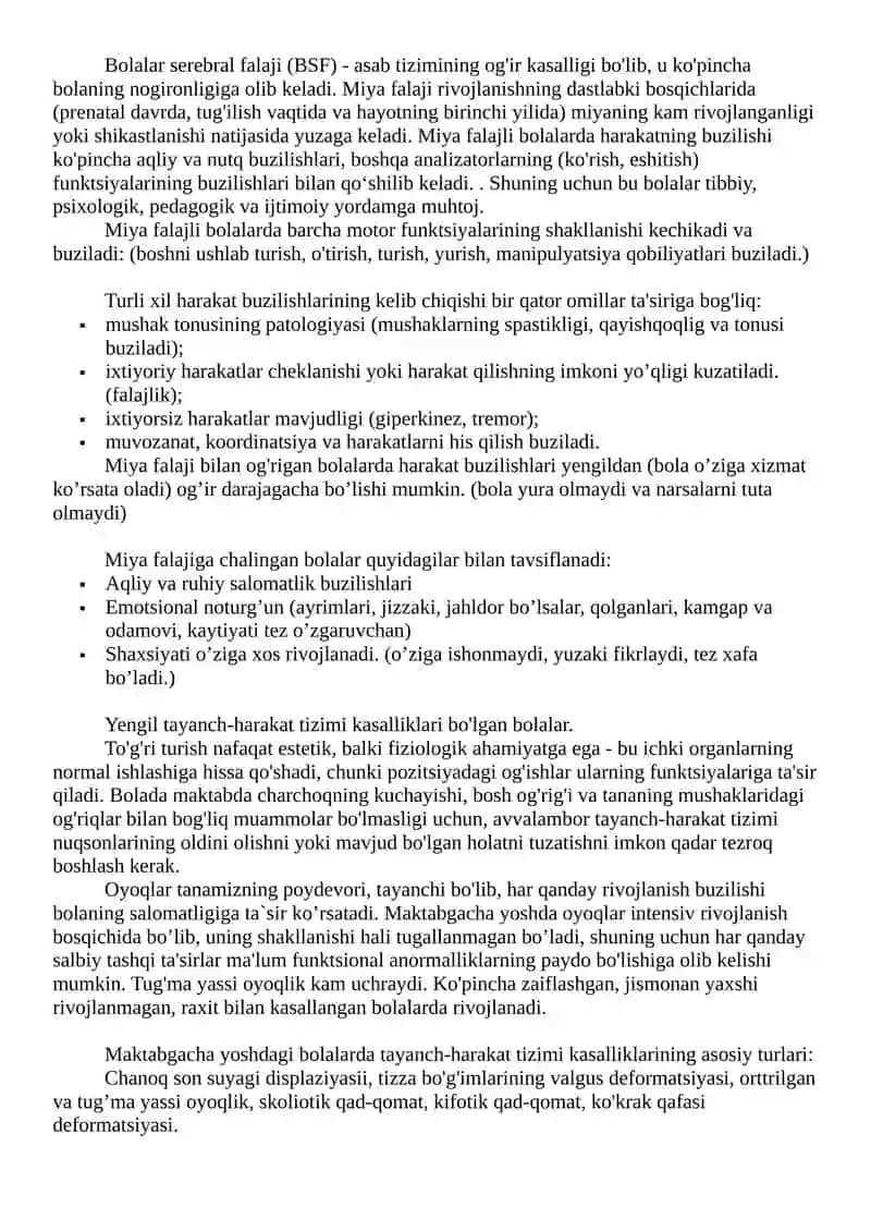 Bolalarda tayanch-harakat tizimi kasalliklari 2