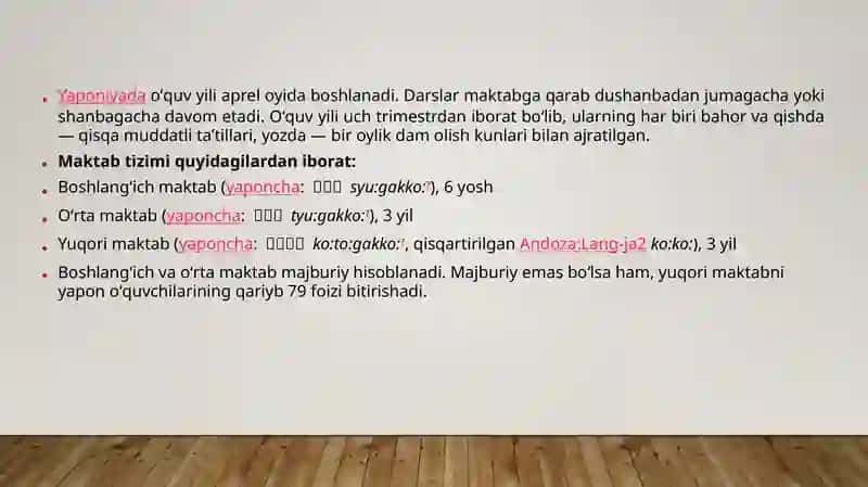 Yaponiyata’lim tizimi 2
