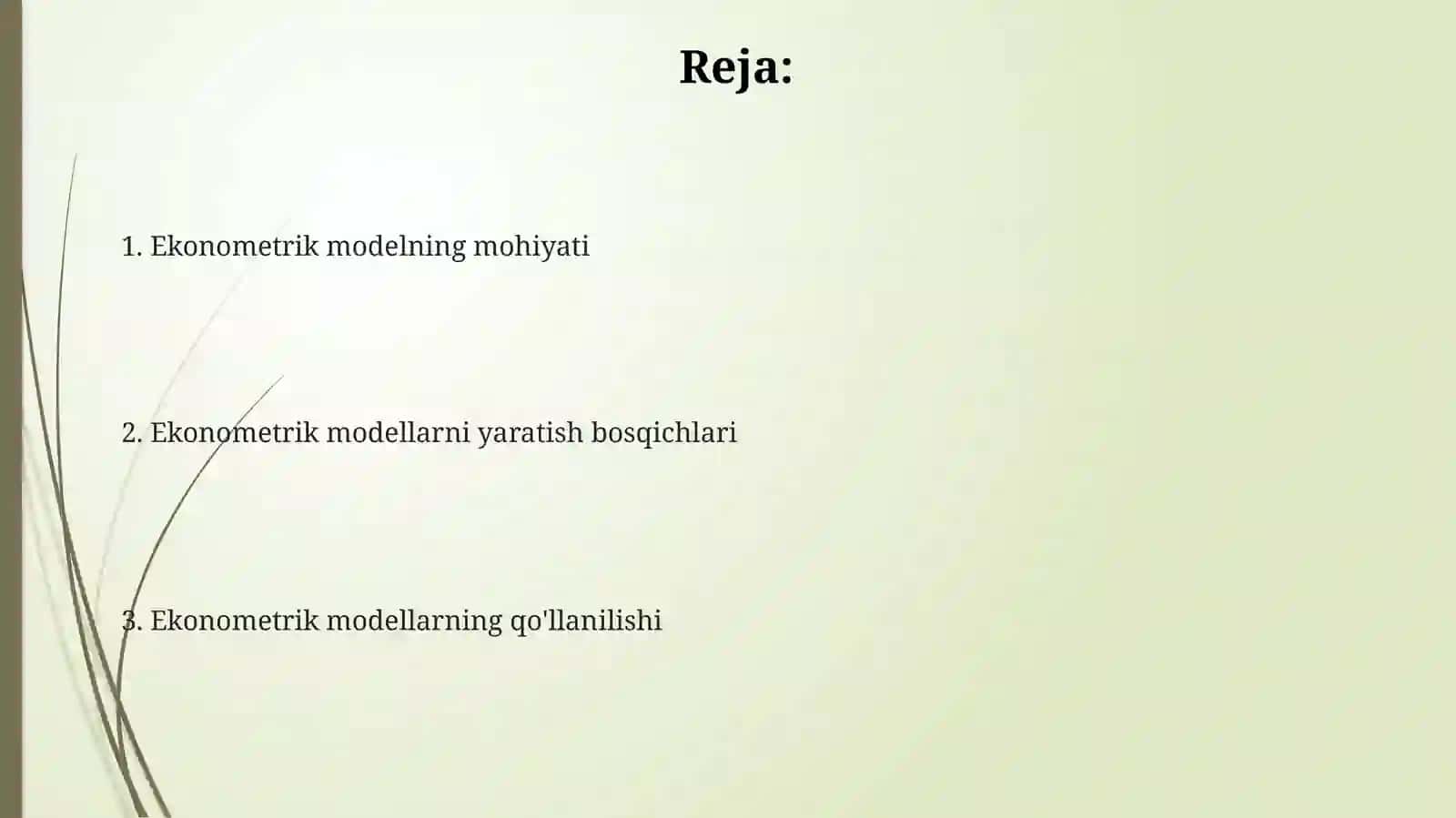 Ekonometrik model va uning tushunchasi 2