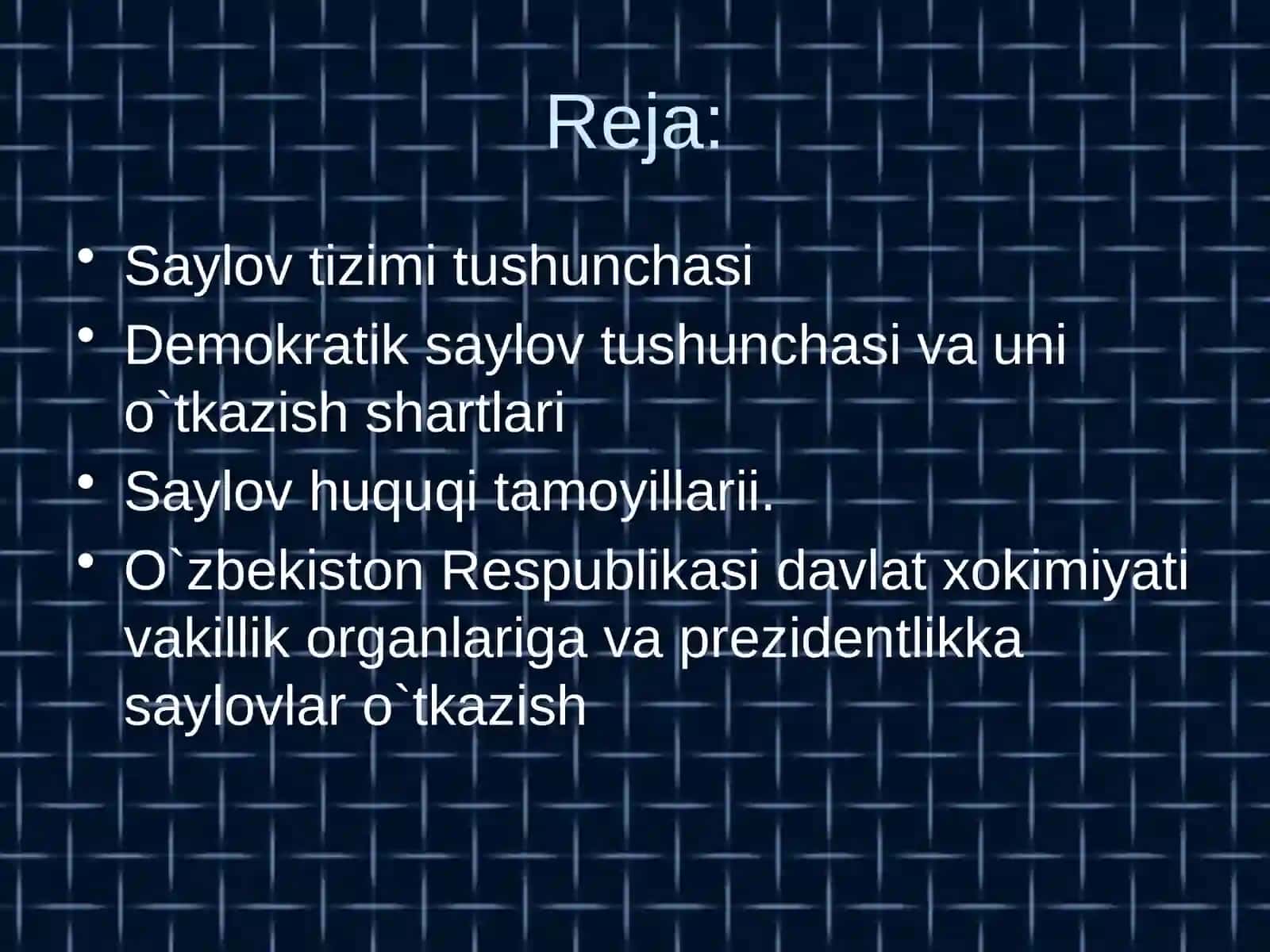 O'zbekiston Respublikasi saylov tizimi 2