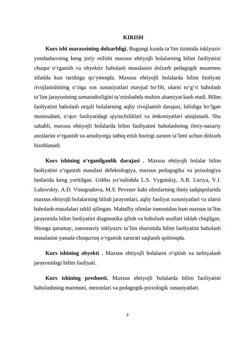 Maxsus ehtiyojli bolalarda bilim faoliyatini baholash 2