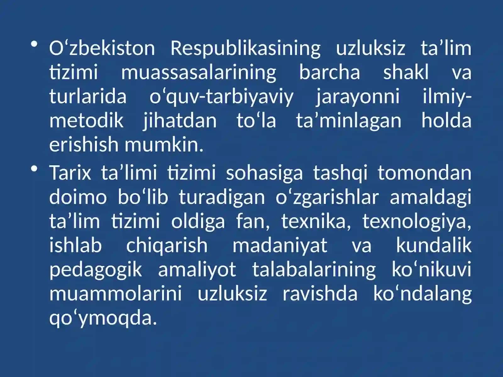 Tarix tizimida mustaqil ishlash metodlari 2