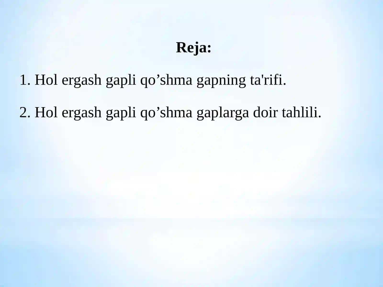 HOL ERGASH GAPLI QO’SHMA GAP 2