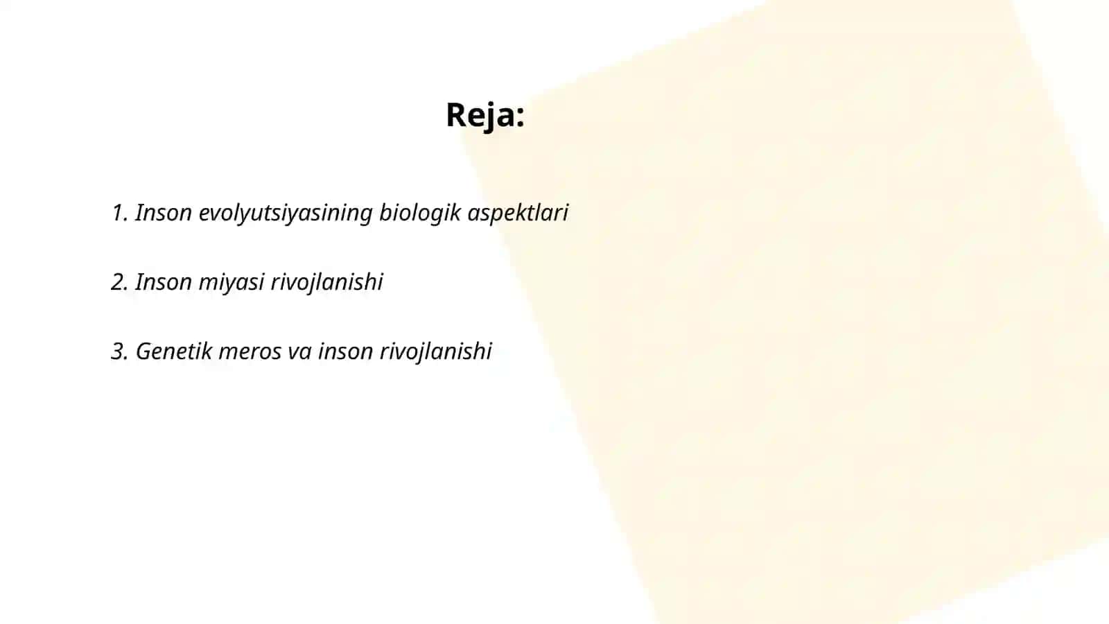 Inson evolyutsiyasining biologik aspektlari 2