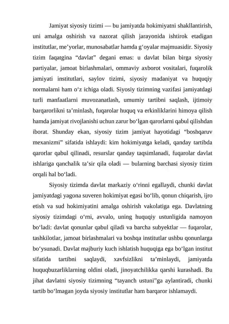 Jamiyat siyosiy tizimida davlat va jamoat birlashmalari 2