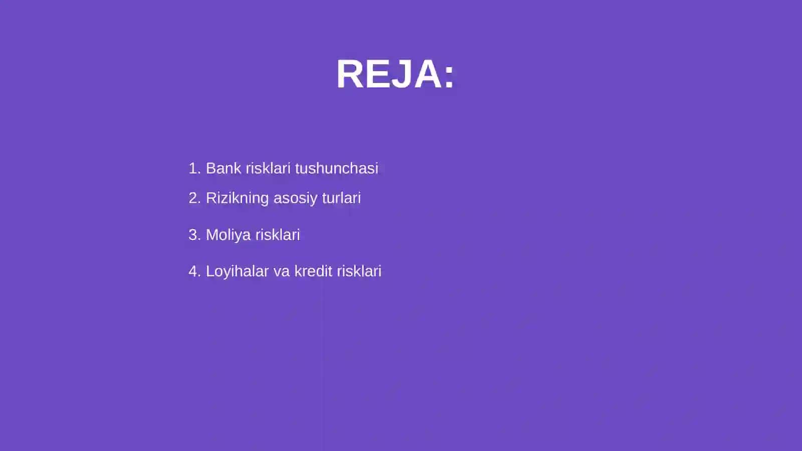 Bank risklari fanining tarkibi va yonalishlari 2