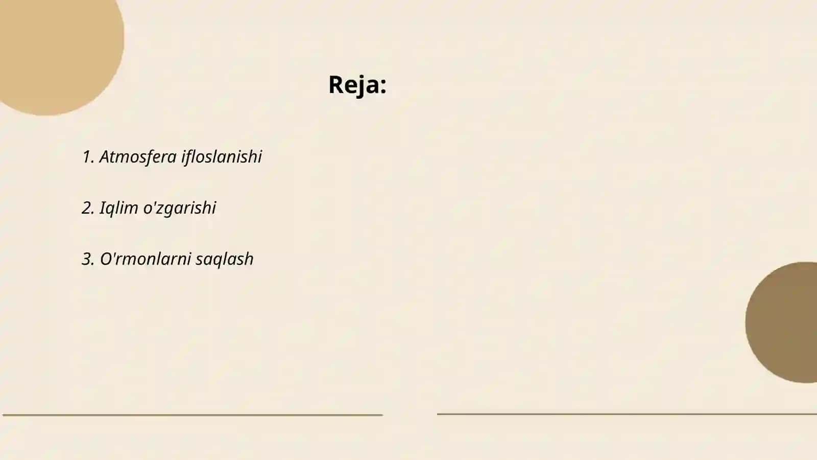 Ekologiya va tabiantni asrash! 2