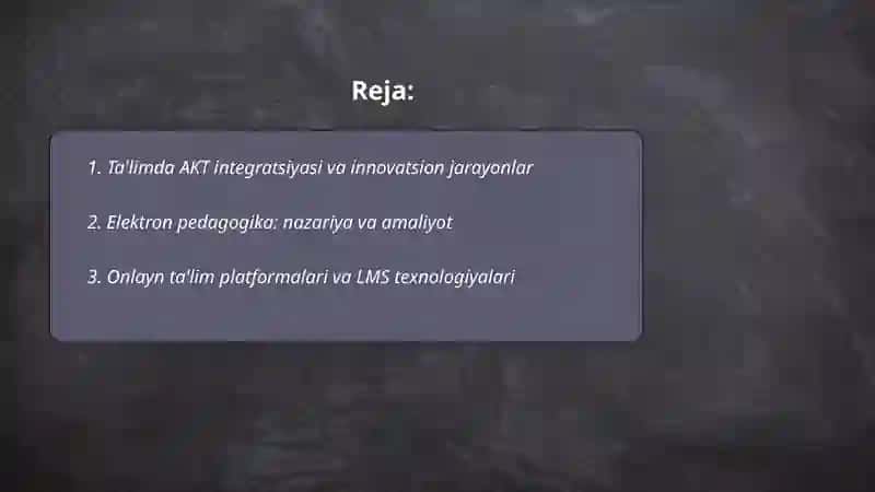 Ta'limda AKT integratsiyasi va innovatsion jarayonlar 2