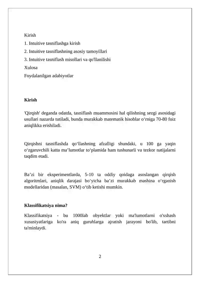 Sezgilar tasnifi 2