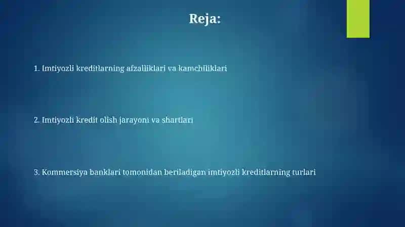 Imtiyozli Kreditlar 2