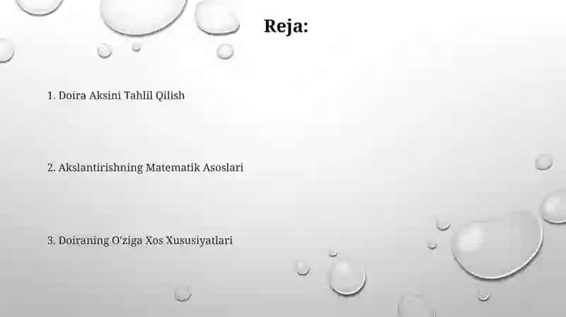 Doirani o'z-o'ziga akslantirish 2