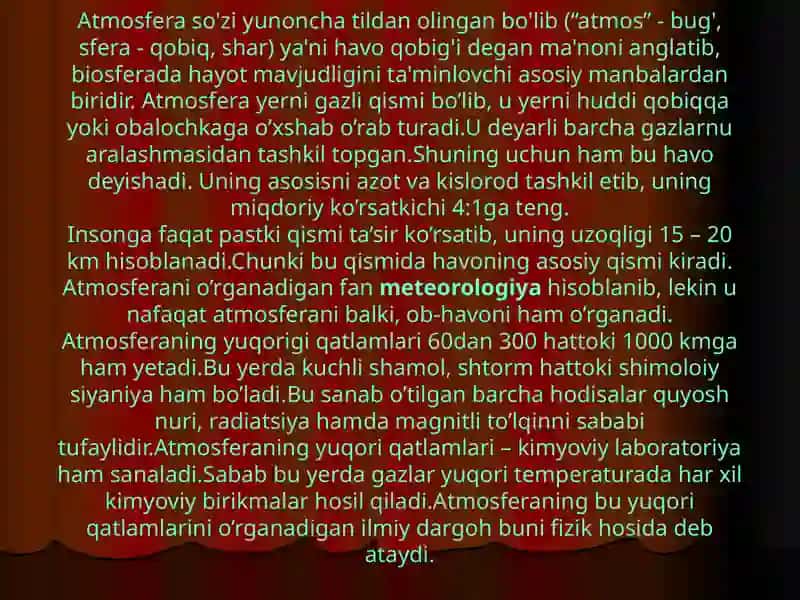 Atmosfera havosi ifloslanishi  - global muammo 2