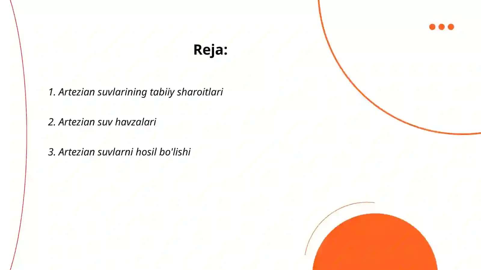 Artezian suvlarining rejimi 2