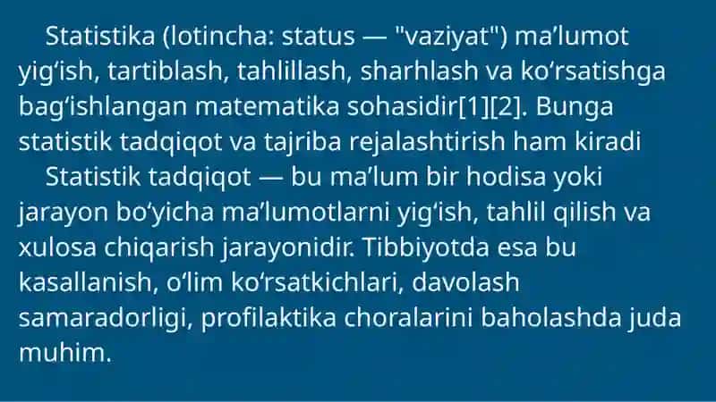 Statistik tadqiqotlarni tashkil etish va uning bosqichlari 2