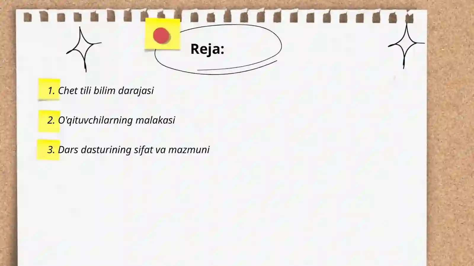 Chet tili bilim darajasi 2