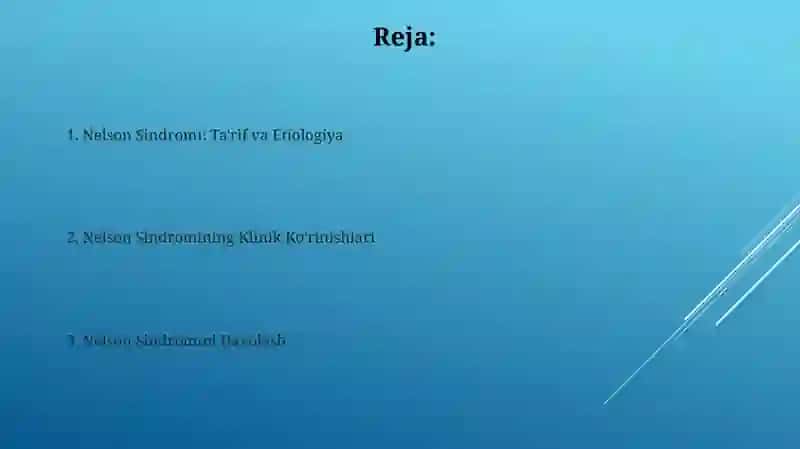 Nelson Sindromi: Ta'rif va Etiologiya 2
