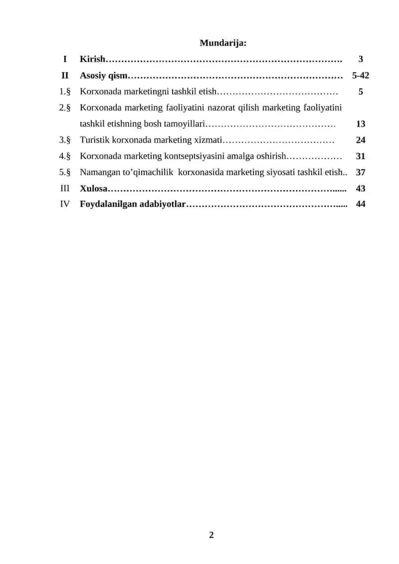 Korxonada marketing xizmatini tashkil etish 2