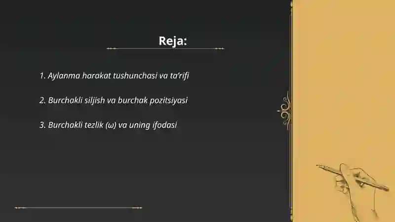 Aylanma harakat tushunchasi va ta'rif 2