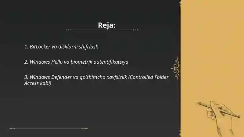 Windows tizimining qoʻshimcha imkoniyatlari 2