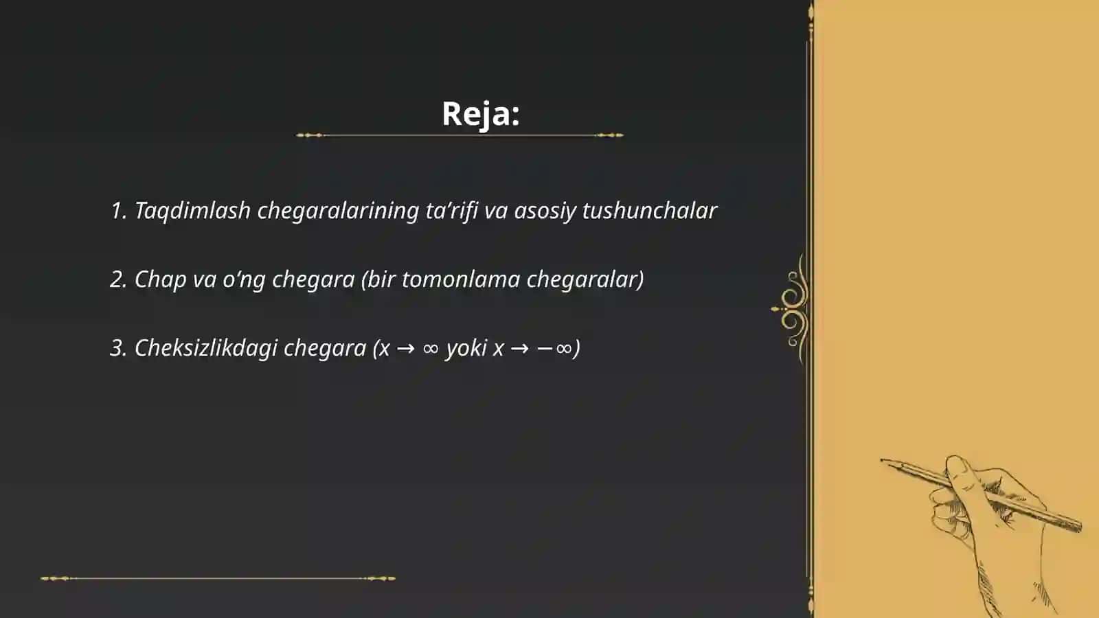Taqdimlash chegaralari 2