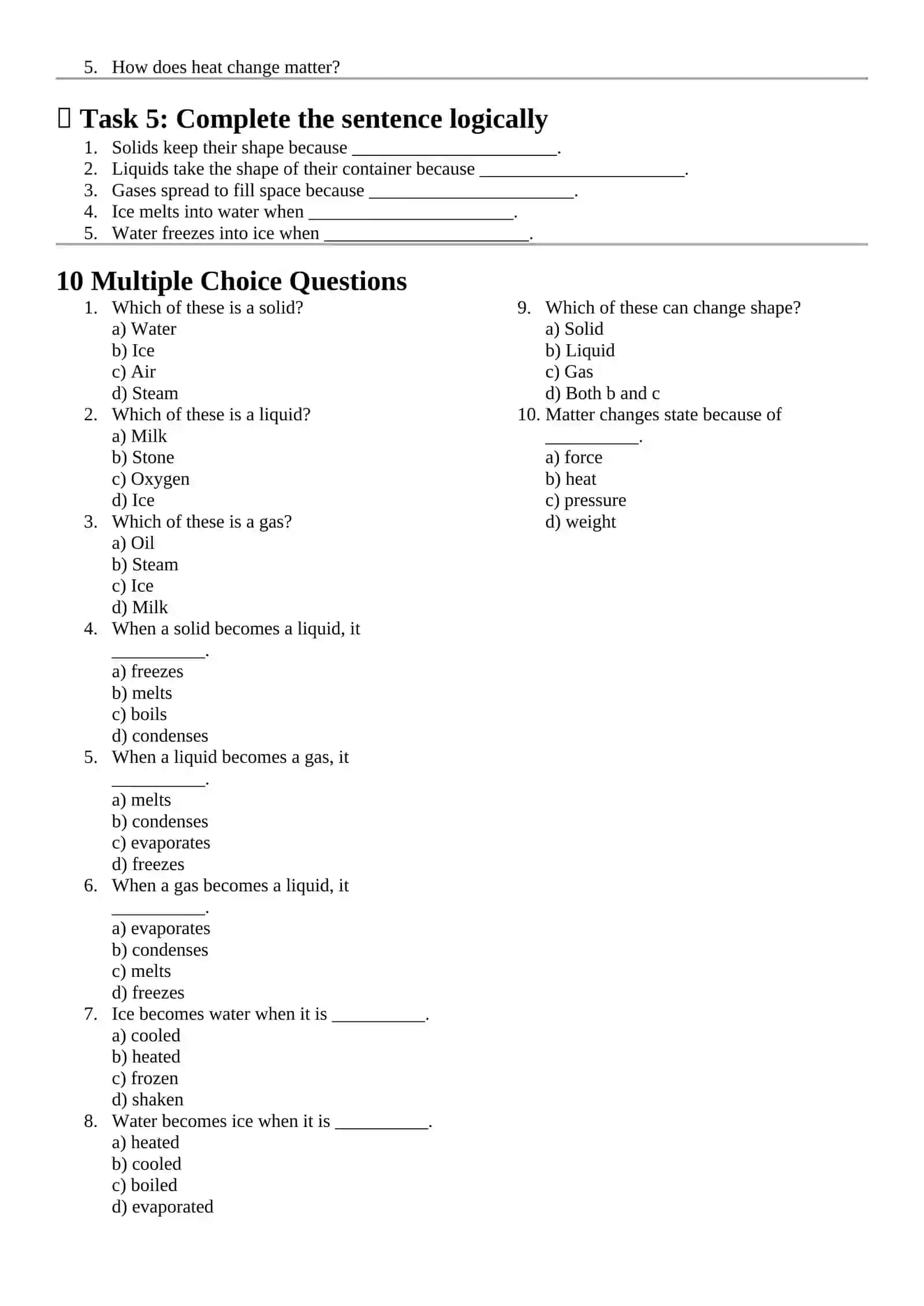 States and Changes of Matter (A2 Level) 2