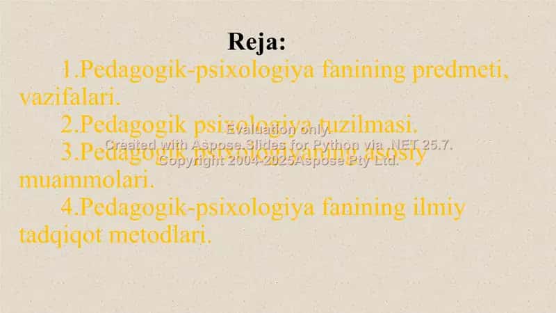 PEDAGOGIK PSIXOLOGIYA: PREDMET, TUZILMA, MUAMMOLARI 2