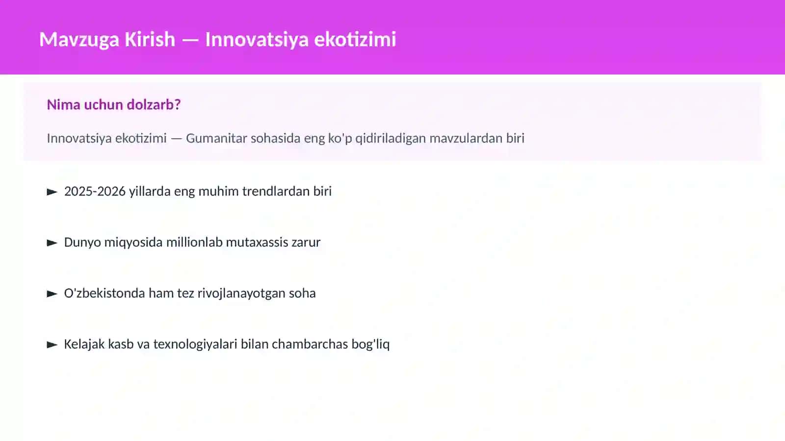 Innovatsiya ekotizimi 2