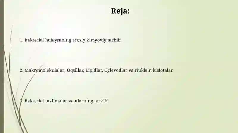 Bakterial hujayraning kimyoviy tarkibi 2