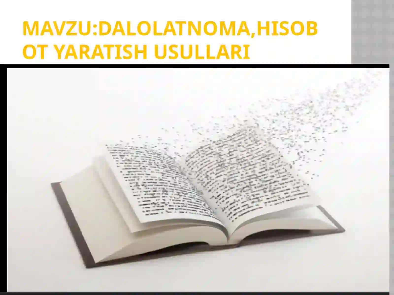Dalolatnoma,hisobot yaratish usullari 2