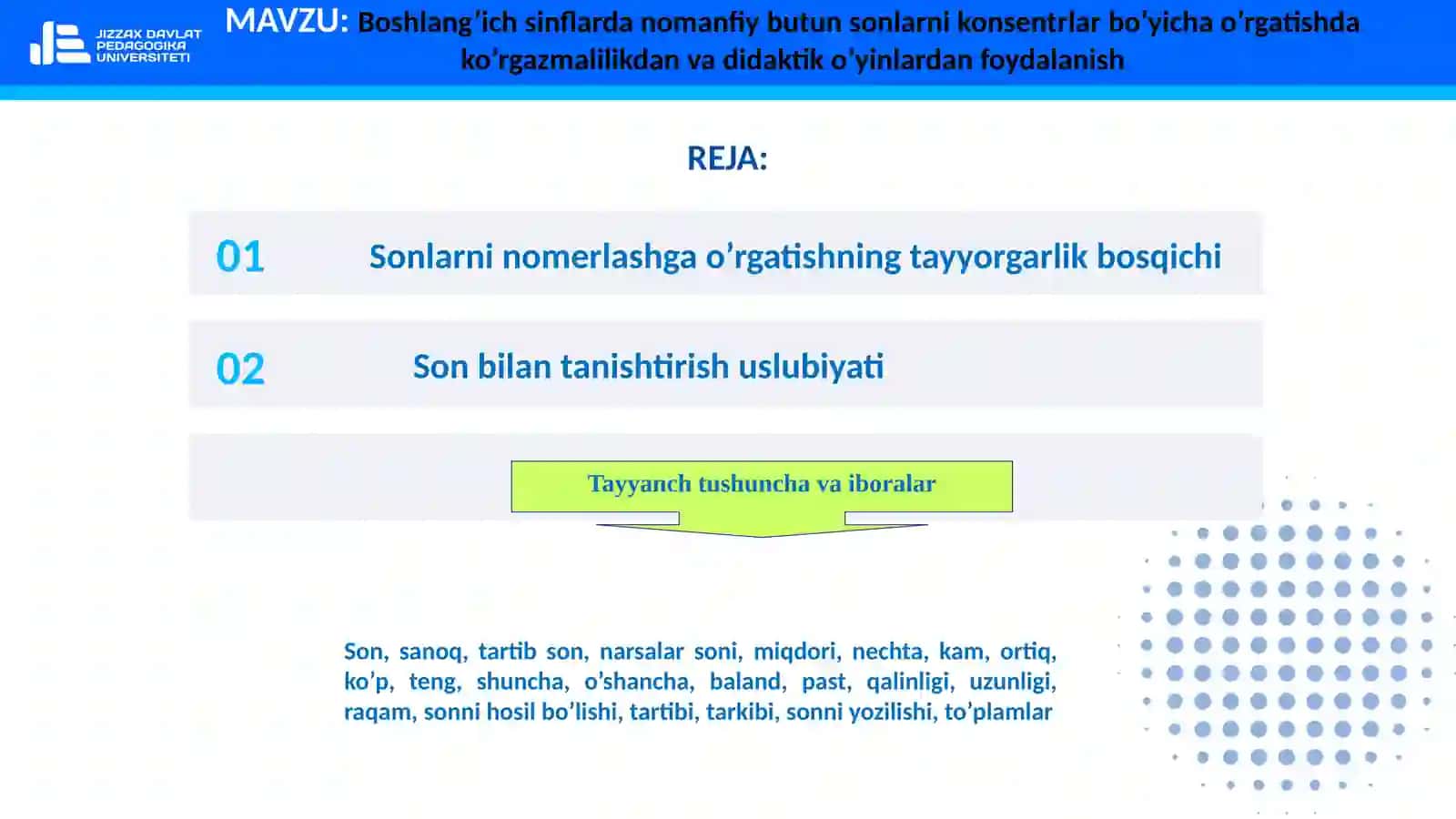 Matematika va uni o’qitish metodikasi 2