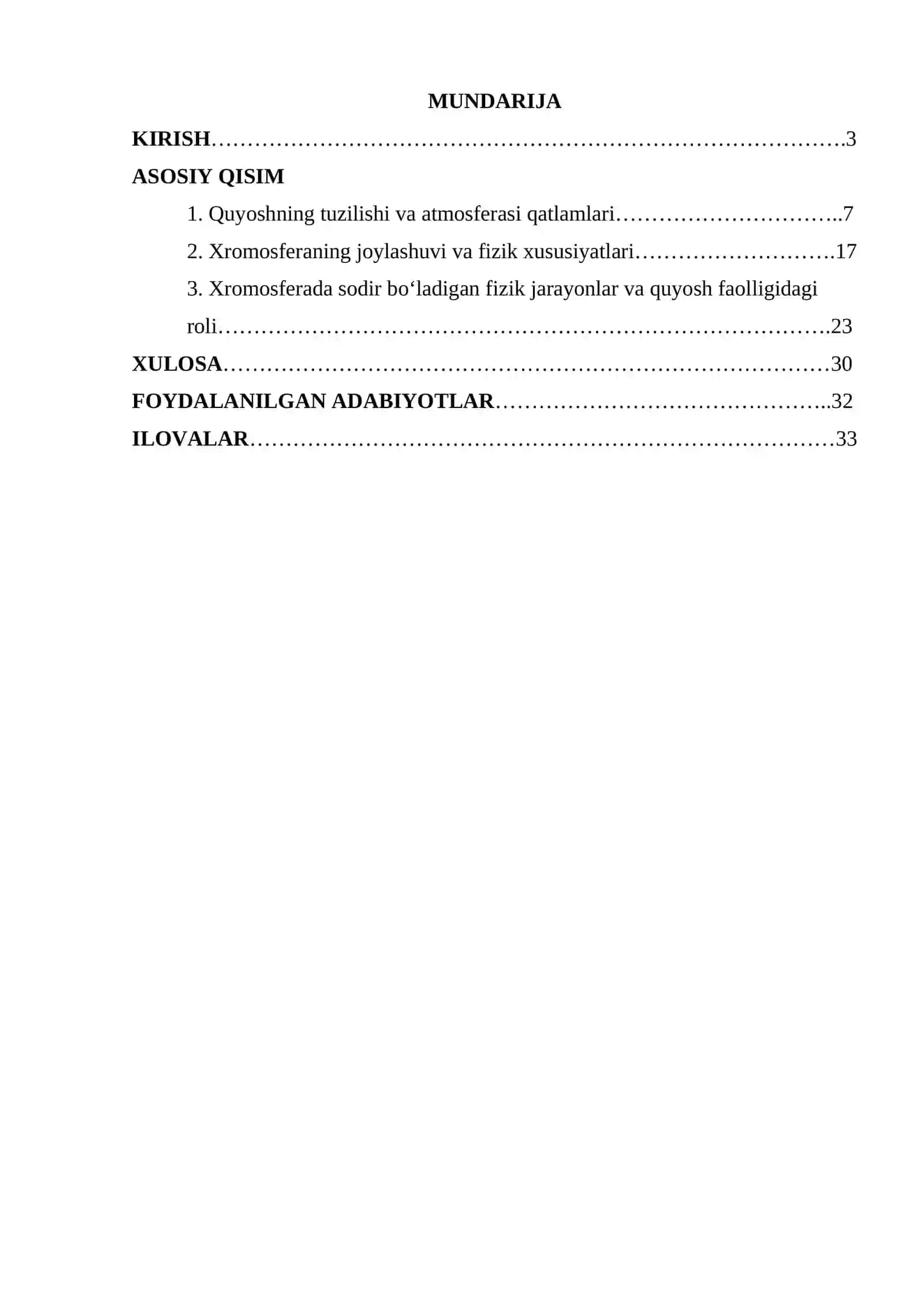 Quyosh xromosferasi va uning fizik tabiati 2