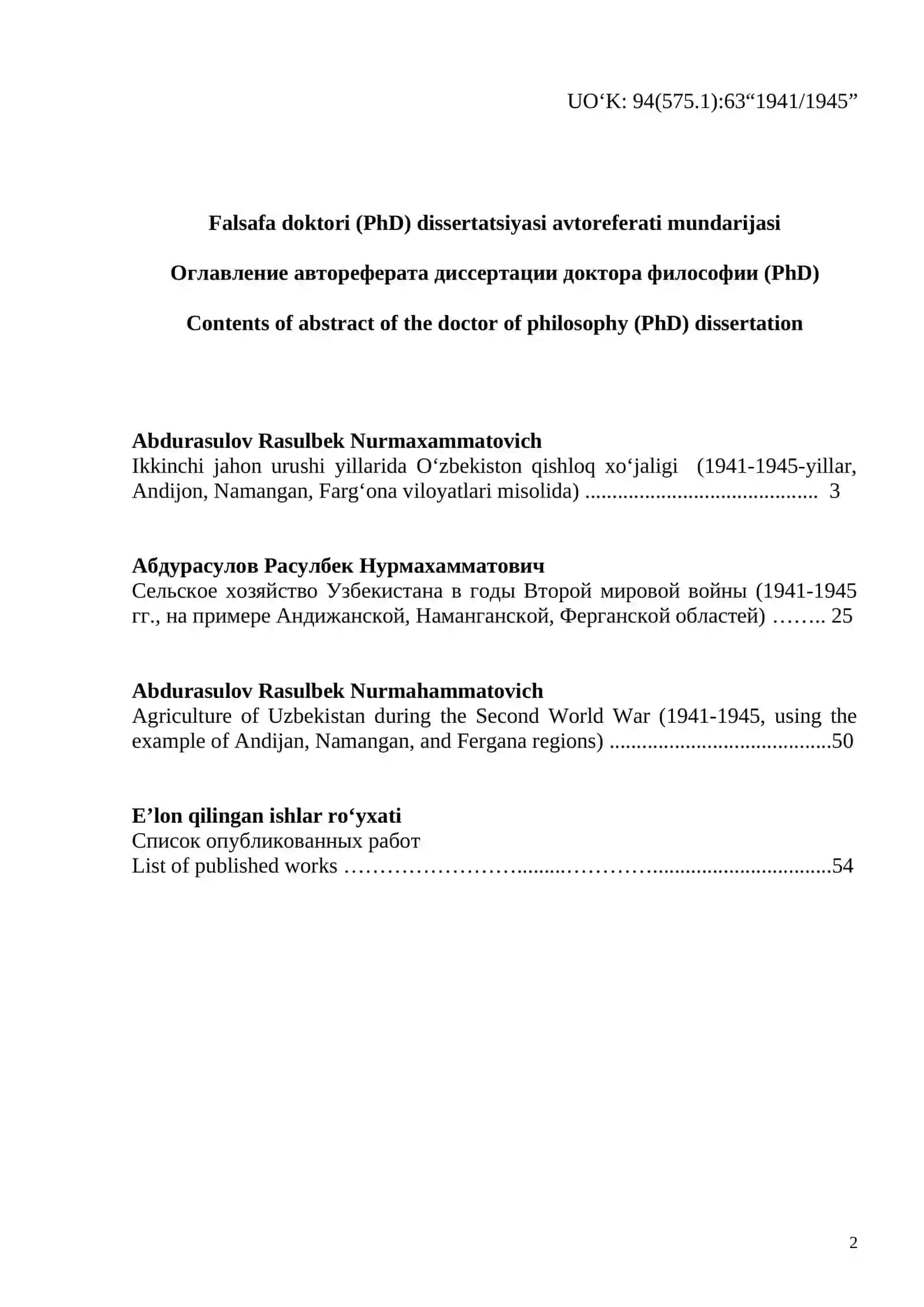 IKKINCHI JAHON URUSHI YILLARIDA O‘ZBEKISTON QISHLOQ XO'JALIGI 2